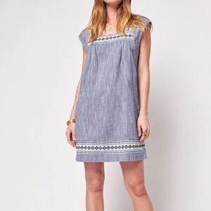 NWT* Faherty Hailee Dress in Blue Jacquard
